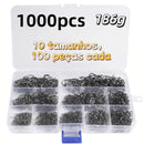 Kit com 1000 Anzóis de Pesca em Aço Carbono