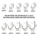 Kit com 1000 Anzóis de Pesca em Aço Carbono