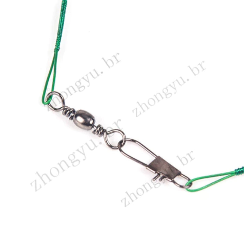 Kit com 50 Líderes de Linha de Pesca em Aço Inoxidável