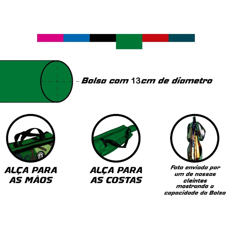 Bolsa Porta-Varas de Pesca – 80 cm até 1,80 m de Comprimento